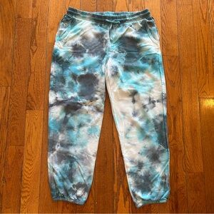 Michael Stars Tie Dye Jogger Sweatpants Los Angeles Blue Large